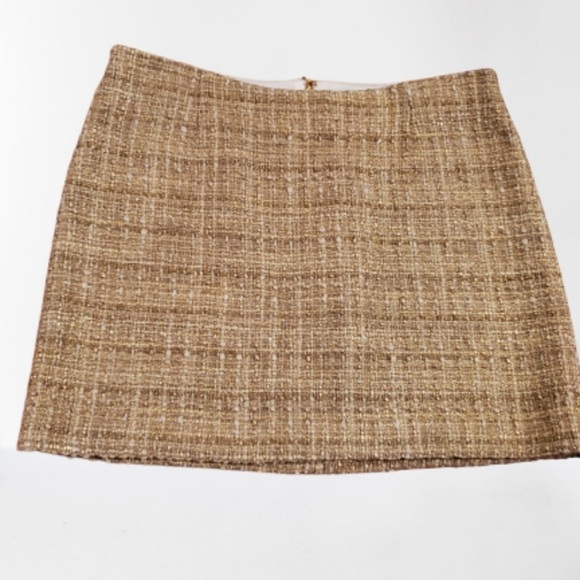 Alice and Olivia Gold Tweed Skirt - Size 6 - Picture 4 of 5